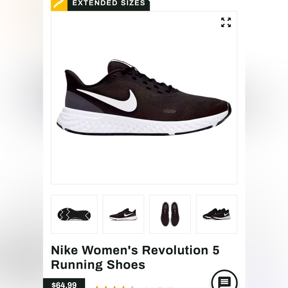 Worn inside once!! Nike Women’s Revolution 5 Running Shoes. Size 9.
